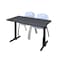 Cain Rectangle Tables > Training Tables > Cain Training Table & Chair Sets, 48 W, 24 L, 29 H, Grey MTRCT4824GY47GY - alternate 1